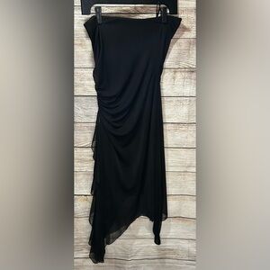 le chateau Black Strapless Asymmetrical Cocktail Dress